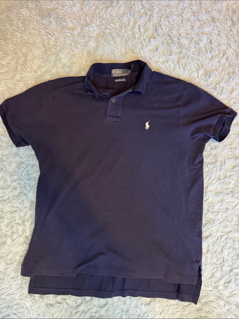 Ralph Lauren Men's Navy Short-Sleeve Polo with Embroidered Pony pima cotton larg